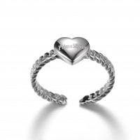 PrimeSilver Sterling Silver Heart Ring for Women, Valentine's Day Collection Romance 925 Sterling Silver Heart Engagement Ring for Women Girls