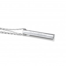 PrimeSilver Personalized Bar Necklace 925 Sterling Silver Custom Couple/Lover Name Engraving Bar Pendant Jewelry Birthday